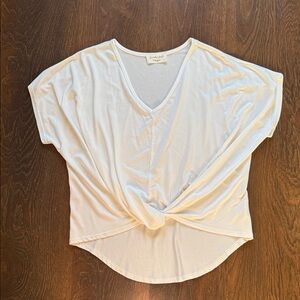 White Twist Front Tee